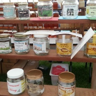labelled honey jars